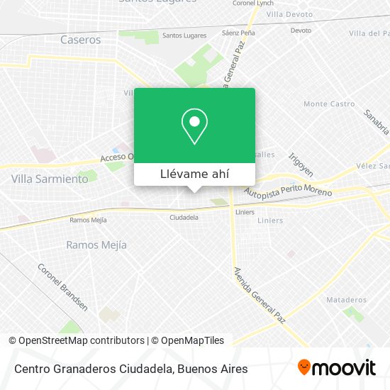 Mapa de Centro Granaderos Ciudadela