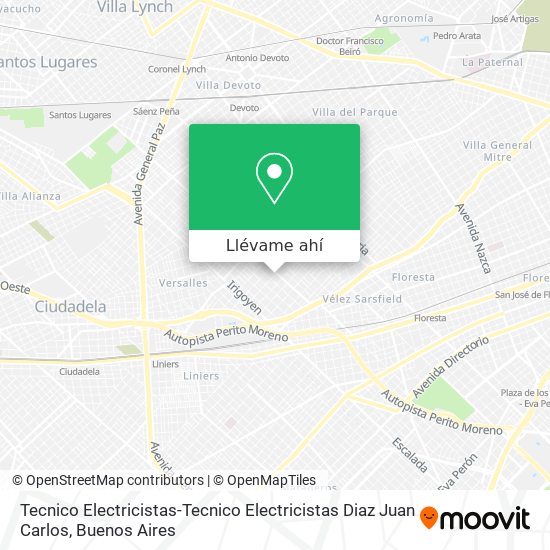 Mapa de Tecnico Electricistas-Tecnico Electricistas Diaz Juan Carlos