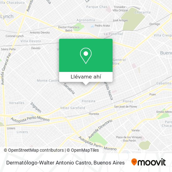Mapa de Dermatólogo-Walter Antonio Castro