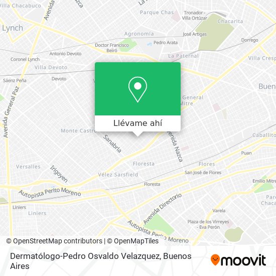 Mapa de Dermatólogo-Pedro Osvaldo Velazquez