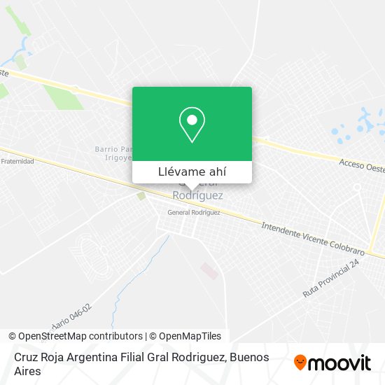 Mapa de Cruz Roja Argentina Filial Gral Rodriguez