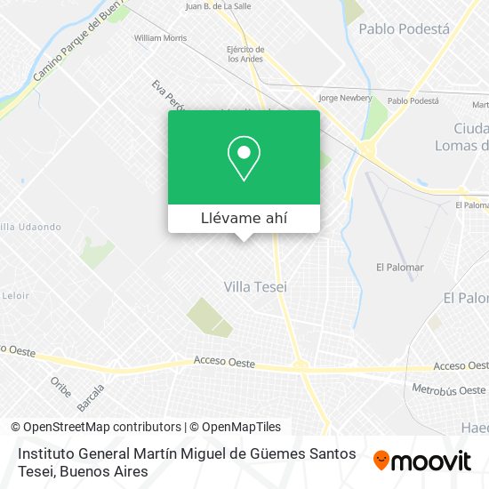 Mapa de Instituto General Martín Miguel de Güemes Santos Tesei
