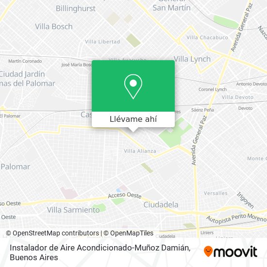 Mapa de Instalador de Aire Acondicionado-Muñoz Damián