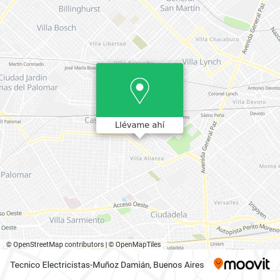Mapa de Tecnico Electricistas-Muñoz Damián