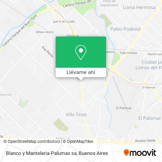 Mapa de Blanco y Manteleria-Palumax sa