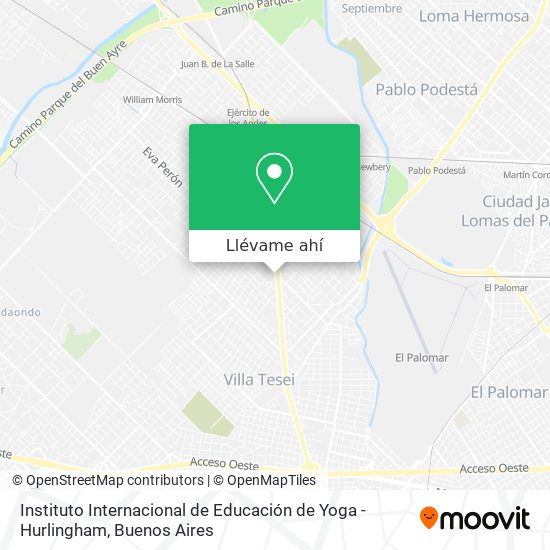 Mapa de Instituto Internacional de Educación de Yoga - Hurlingham