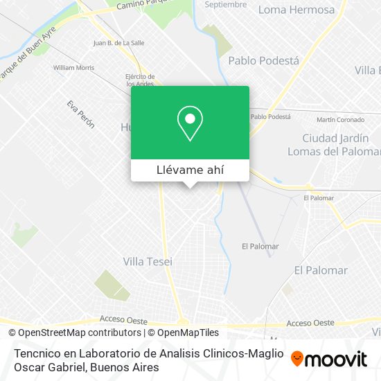 Mapa de Tencnico en Laboratorio de Analisis Clinicos-Maglio Oscar Gabriel