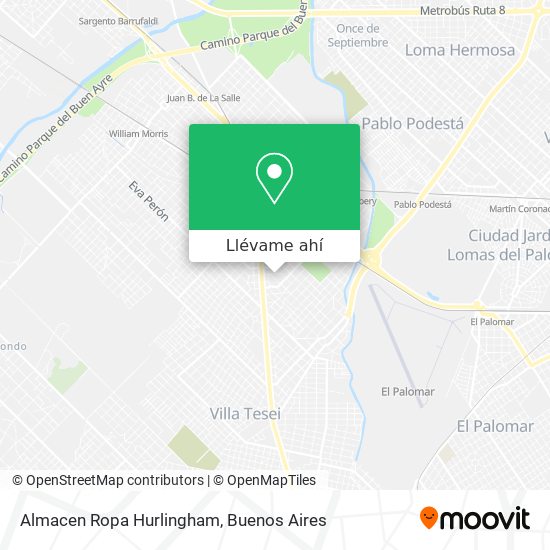 Mapa de Almacen Ropa Hurlingham