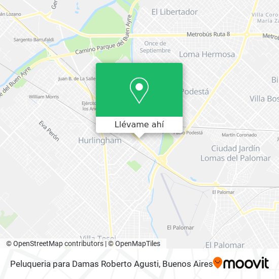 Mapa de Peluqueria para Damas Roberto Agusti