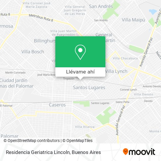 Mapa de Residencia Geriatrica Lincoln