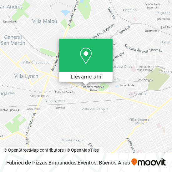 Mapa de Fabrica de Pizzas,Empanadas,Eventos