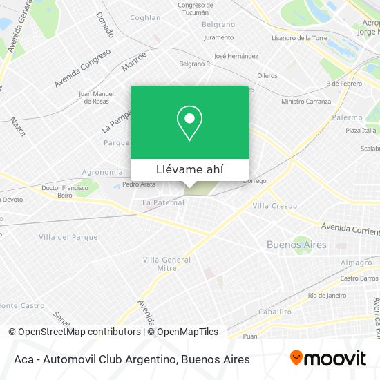 Mapa de Aca - Automovil Club Argentino