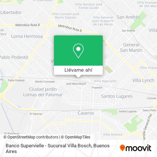 Mapa de Banco Supervielle - Sucursal Villa Bosch