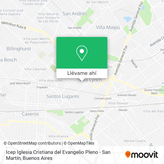 Mapa de Icep Iglesia Cristiana del Evangelio Pleno - San Martín