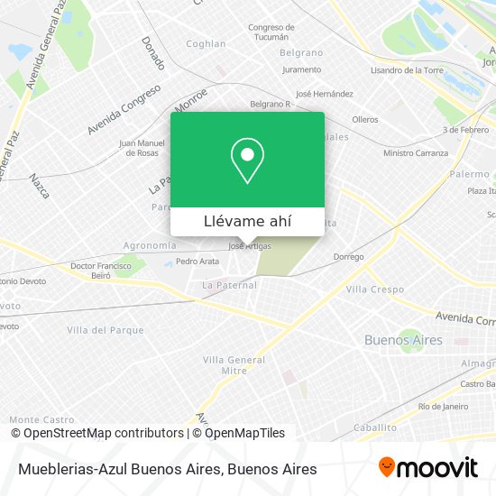 Mapa de Mueblerias-Azul Buenos Aires