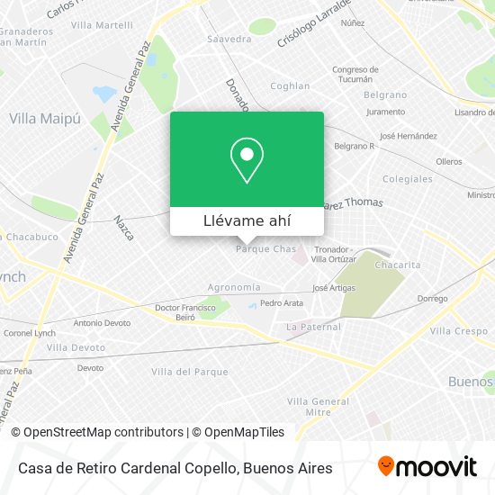 Cómo llegar a Casa de Retiro Cardenal Copello en Distrito Federal en  Colectivo, Tren o Subte?