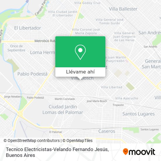 Mapa de Tecnico Electricistas-Velando Fernando Jesús
