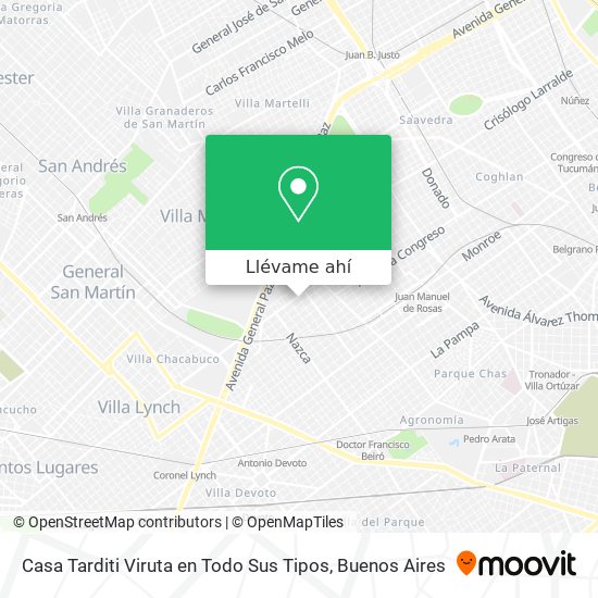 Mapa de Casa Tarditi Viruta en Todo Sus Tipos