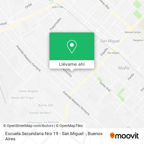 Mapa de Escuela Secundaria Nro 19 - San Miguel -