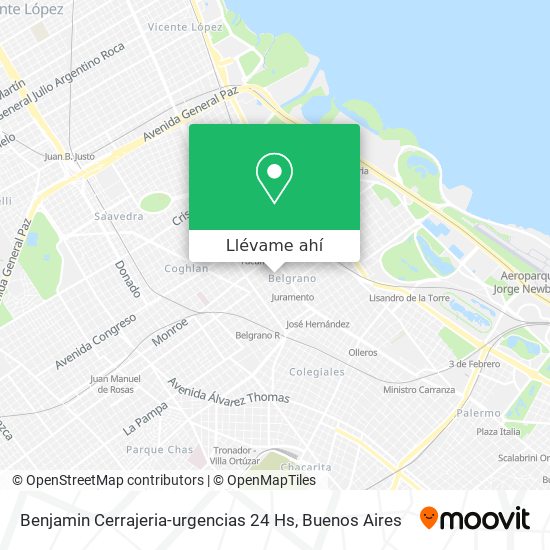 Mapa de Benjamin Cerrajeria-urgencias 24 Hs