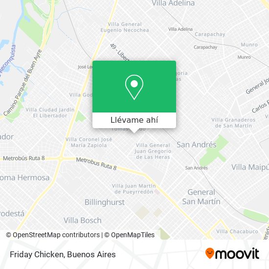 Mapa de Friday Chicken