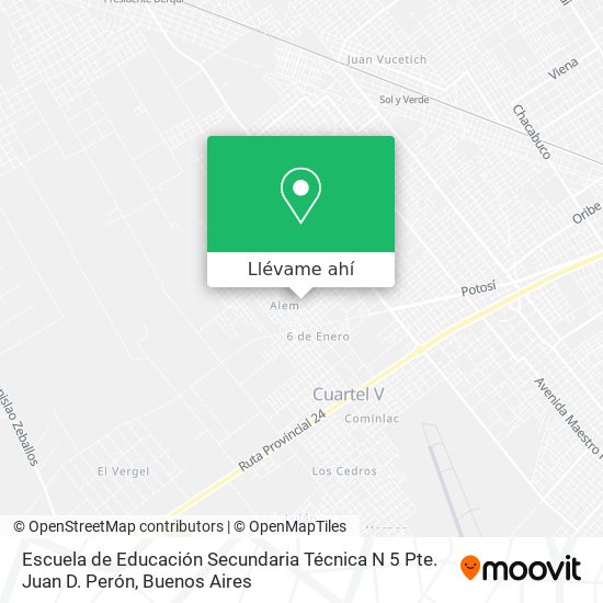 Mapa de Escuela de Educación Secundaria Técnica N 5 Pte. Juan D. Perón