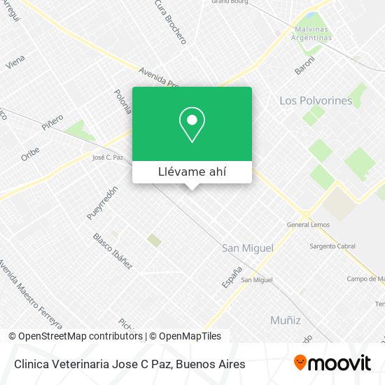 Mapa de Clinica Veterinaria Jose C Paz