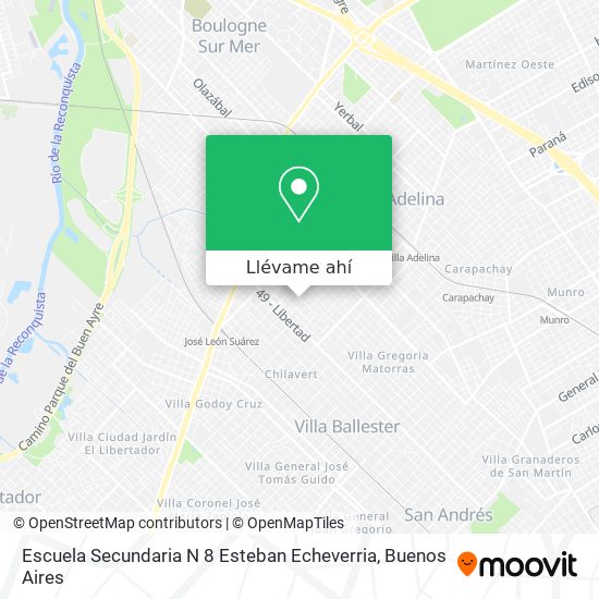 Mapa de Escuela Secundaria N 8 Esteban Echeverria