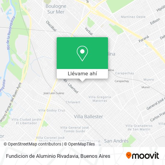 Mapa de Fundicion de Aluminio Rivadavia