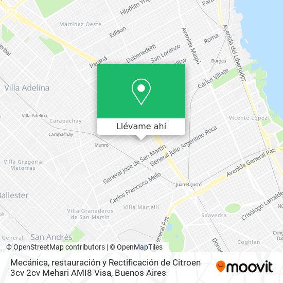 Mapa de Mecánica, restauración y Rectificación de Citroen 3cv 2cv Mehari AMI8 Visa