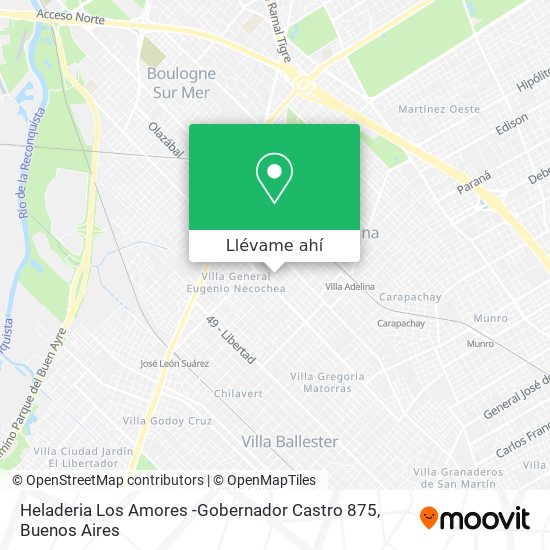 Mapa de Heladeria Los Amores -Gobernador Castro 875