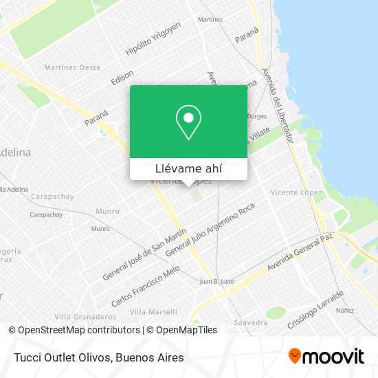 Mapa de Tucci Outlet Olivos