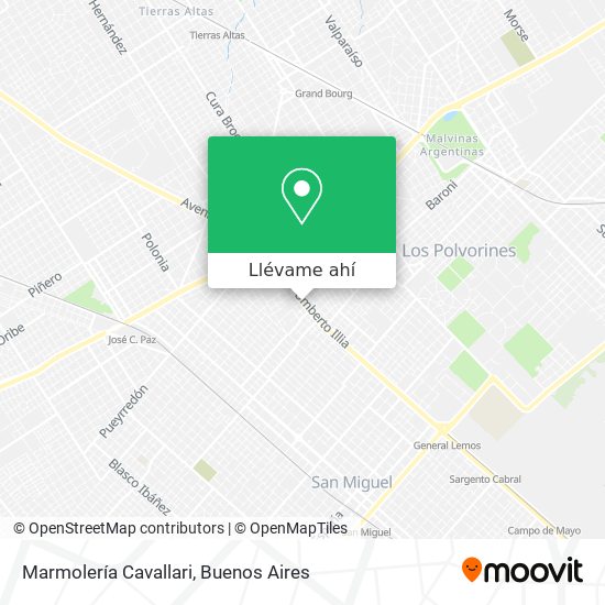 Mapa de Marmolería Cavallari