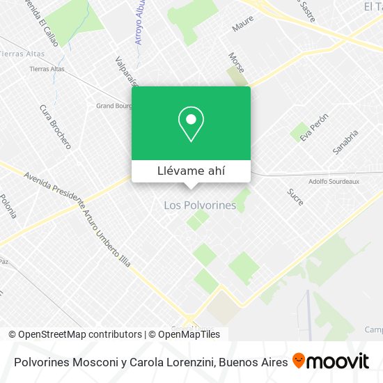 Mapa de Polvorines Mosconi y Carola Lorenzini