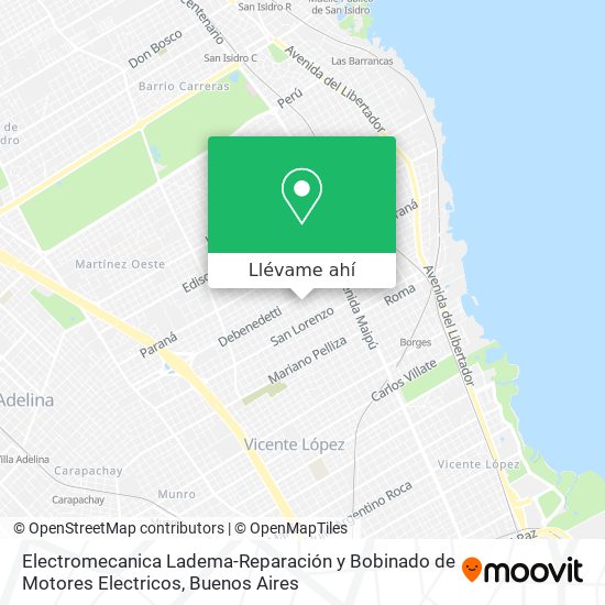 Mapa de Electromecanica Ladema-Reparación y Bobinado de Motores Electricos