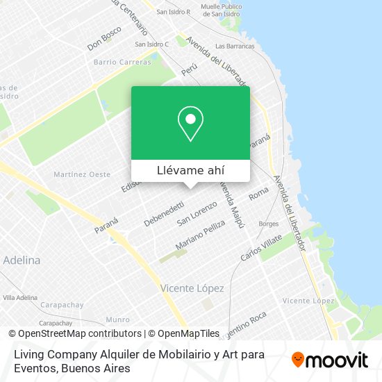 Mapa de Living Company Alquiler de Mobilairio y Art para Eventos