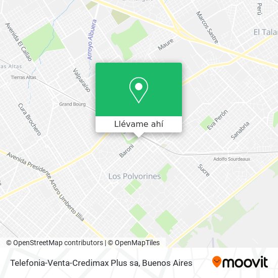 Mapa de Telefonia-Venta-Credimax Plus sa