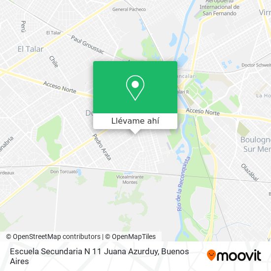 Mapa de Escuela Secundaria N 11 Juana Azurduy