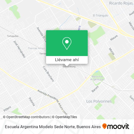 Mapa de Escuela Argentina Modelo Sede Norte