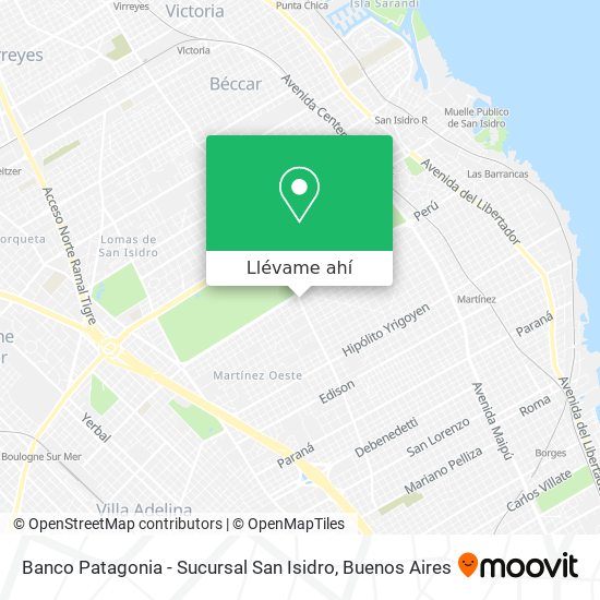 Mapa de Banco Patagonia - Sucursal San Isidro