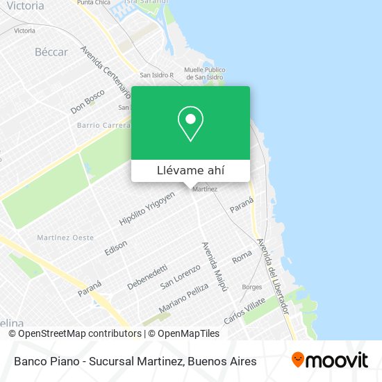 Mapa de Banco Piano - Sucursal Martinez