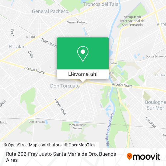 Mapa de Ruta 202-Fray Justo Santa María de Oro
