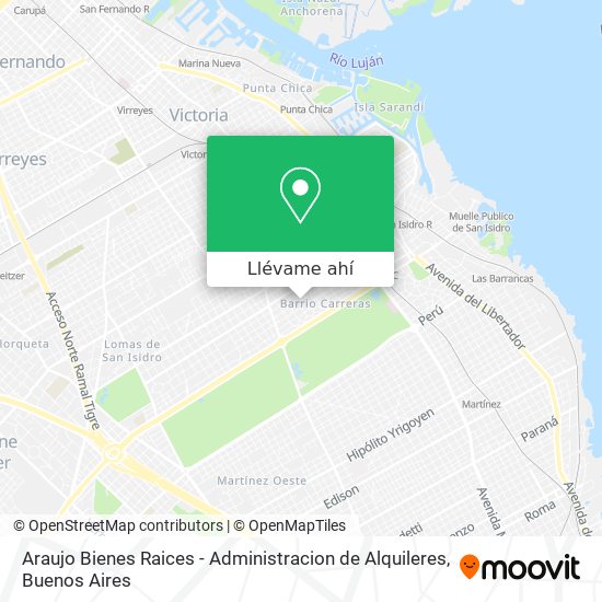 Mapa de Araujo Bienes Raices - Administracion de Alquileres