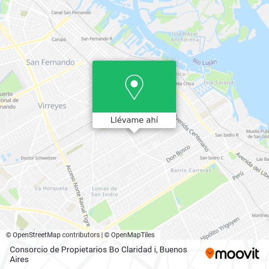 Mapa de Consorcio de Propietarios Bo Claridad i