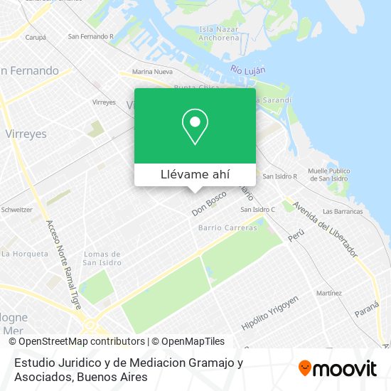 Mapa de Estudio Juridico y de Mediacion Gramajo y Asociados