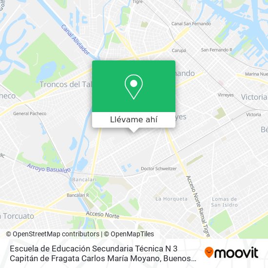 Mapa de Escuela de Educación Secundaria Técnica N 3 Capitán de Fragata Carlos María Moyano