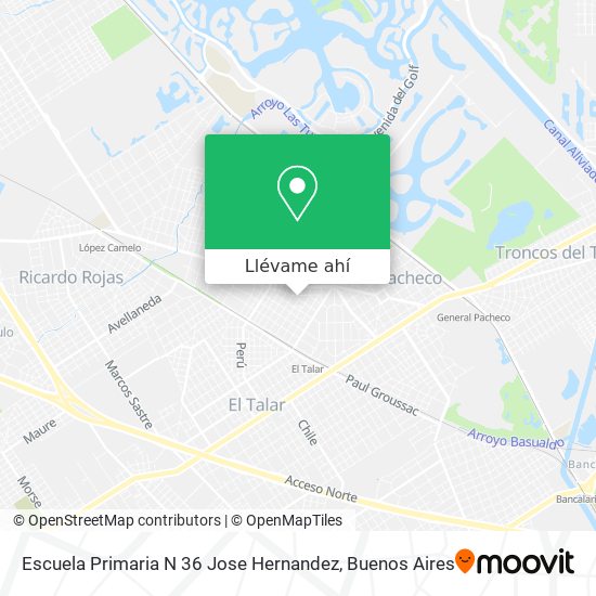 Mapa de Escuela Primaria N 36 Jose Hernandez