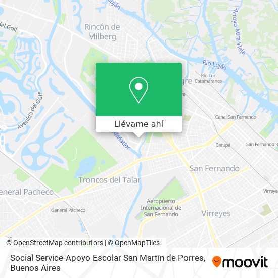 Mapa de Social Service-Apoyo Escolar San Martín de Porres