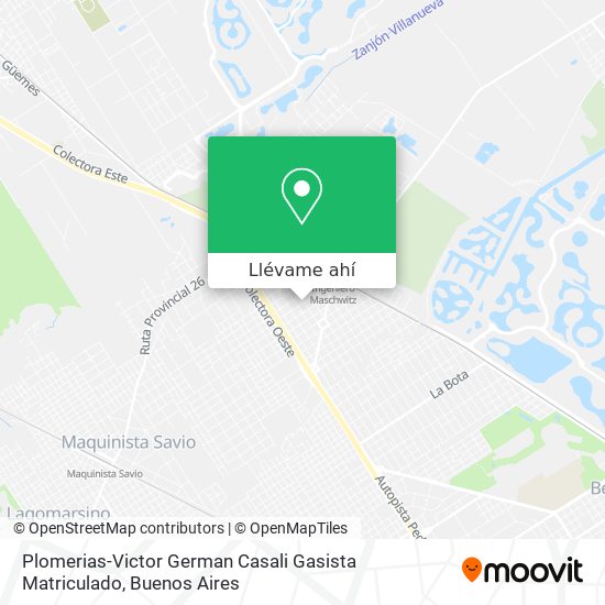 Mapa de Plomerias-Victor German Casali Gasista Matriculado