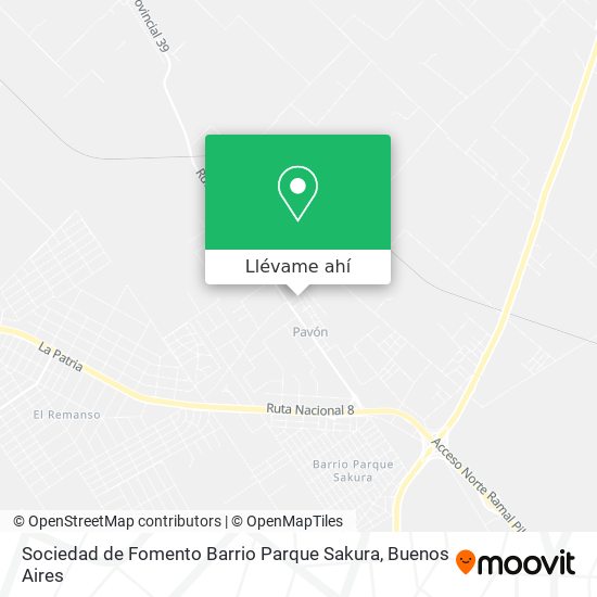 Mapa de Sociedad de Fomento Barrio Parque Sakura